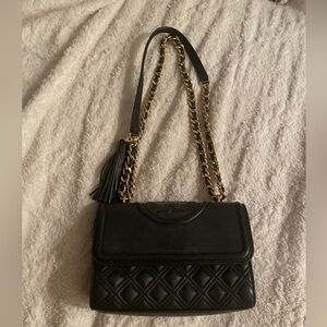 Tory Burch black shoulder bag, gently used
